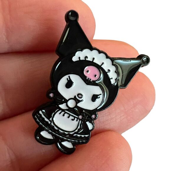 Maid Bunny Gothic Enamel Pin - Picture 2 of 5
